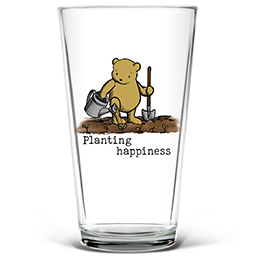 Clear Planting Happiness Pint Glass - Color Printed 