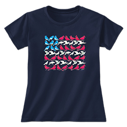 Navy Bird Flag Ladies T-Shirts 