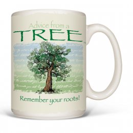 White Advice Tree Mugs 