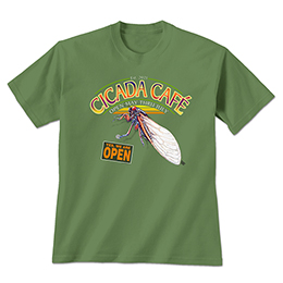 Military Green Cicada Café T-Shirts 