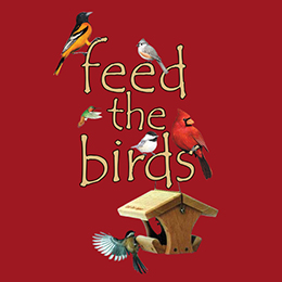 Heather Navy Feed the BIrds T-Shirt 