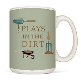 White Plays In The Dirt Mugs 