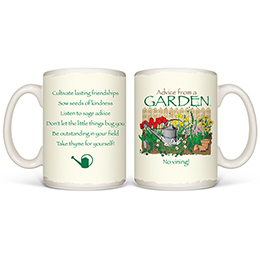 White Advice From A Garden Mugs 
