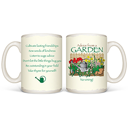 White Advice Garden Coffee Mugs 