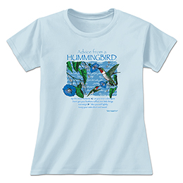 Light Blue Advice From A Hummingbird Ladies T-Shirts 