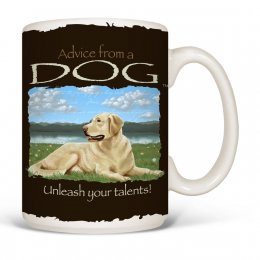 White Advice Dog Coffee Mugs 