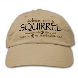Khaki Advice From A Squirrel Embroidered Hats 