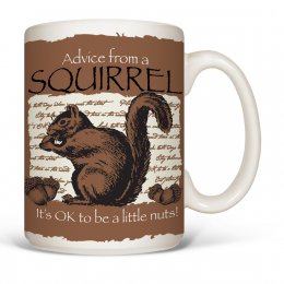 White Advice Squirrel Mugs 