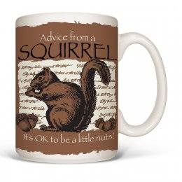 White Advice Squirrel Coffee Mugs 