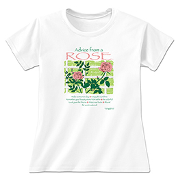 White Advice Rose Ladies T-Shirts 