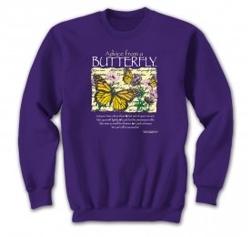 Purple Advice Butterfly Sweatshirts 