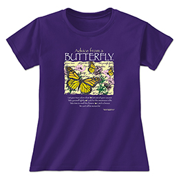 Purple Advice Butterfly Ladies T-Shirts 
