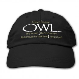 Black Advice From An Owl Embroidered Hats 