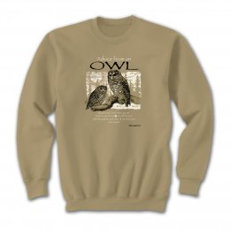 Khaki Brown Advice Owl Sweatshirts 