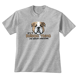 Sports Grey Bulldog Thing T-Shirts 