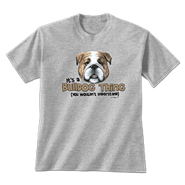 Sports Grey Bulldog Thing T-Shirts 