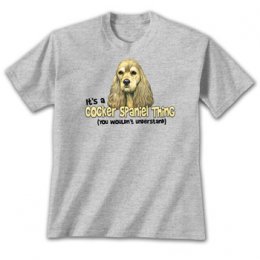 Sports Grey Cocker Spaniel Thing (buff-colored) T-Shirts 