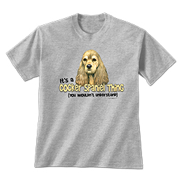 Sports Grey Cocker Spaniel Thing (buff-colored) T-Shirts 