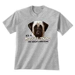 Sports Grey Mastiff Thing (English) T-Shirts 