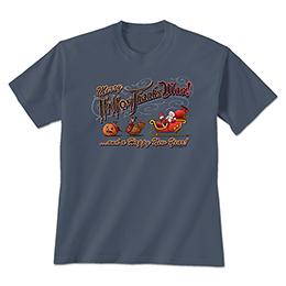 Steel Blue MerryHallowThanksMas T-Shirts 
