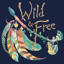 Navy Blue Wild and Free T-Shirt 