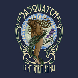 Navy Blue Sasquatch Spirit Animal T-Shirt 